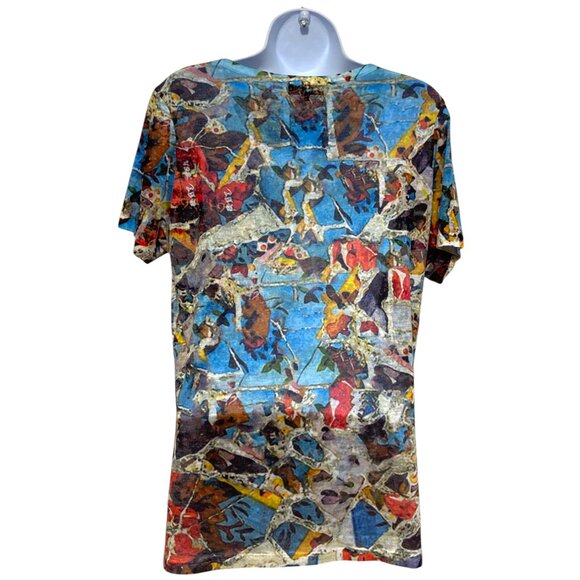 Women's Large Pullover Top Multi-Color Rhinestone Design By-Color Works - Picture 4 of 4